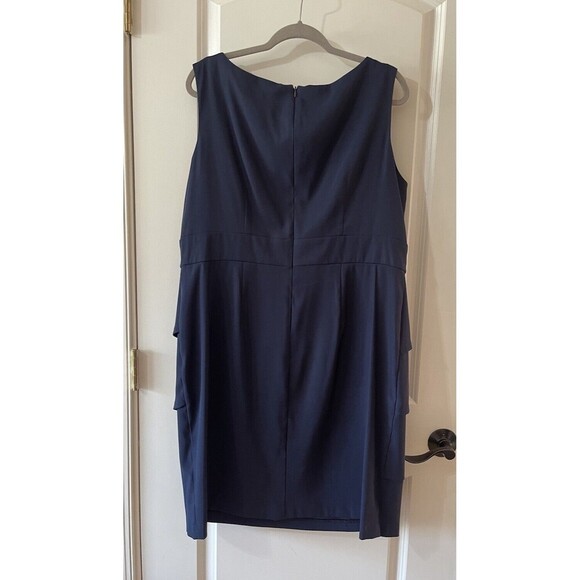 Connected Apparel SZ 16W Women’s Blue Beaded Tiered Sleeveless Dress FLAW BIN C - Picture 9 of 11